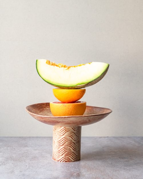 Stoneware centrepiece by Sul Clay. Handmade in UAE